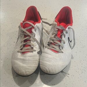 Nike  soccer  cleats White and Red kids